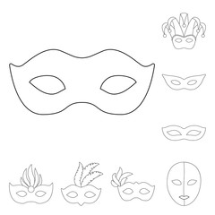 Isolated object of masquerade  and mystery symbol. Collection of masquerade  and festival stock symbol for web.