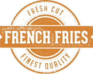 Vintage French Fries Menu Design Stamp
