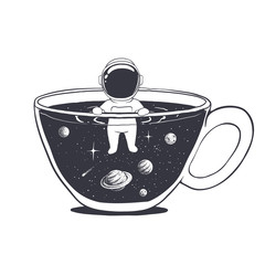 astronaut swims in a cup with space © Galacticus