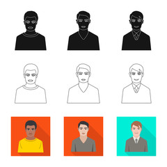 Vector illustration of hairstyle and profession  logo. Set of hairstyle and character  vector icon for stock.