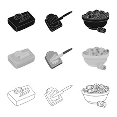 Vector design of creamy and product symbol. Set of creamy and farm vector icon for stock.