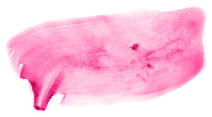 Abstract watercolor background hand-drawn on paper. Volumetric smoke elements. Pink color. For design, web, card, text, decoration, surfaces.