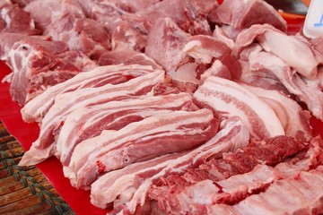 Raw pork for cooking at street food
