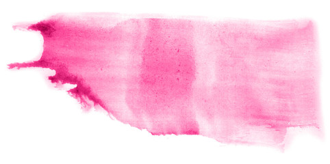 Abstract watercolor background hand-drawn on paper. Volumetric smoke elements. Pink color. For design, web, card, text, decoration, surfaces.