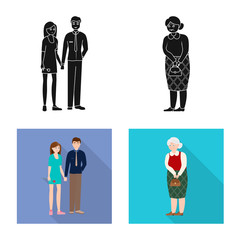 Vector design of character and avatar  sign. Collection of character and portrait stock symbol for web.