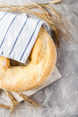 Round loaf of wheat bread