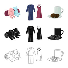 Vector design of dreams and night icon. Set of dreams and bedroom stock symbol for web.