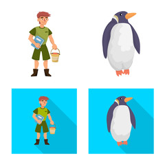 Vector design of nature  and fun  symbol. Set of nature  and entertainment stock vector illustration.