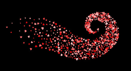 Abstract decoration vortex of hearts