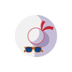 summer female hat with sunglasses accessory