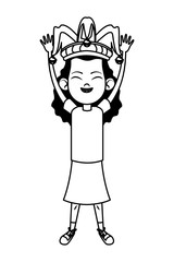 girl wearing jester hat avatar black and white