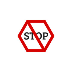 hexagon is prohibited sign for no car icon or no parking sign symbol