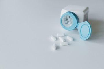 pills scattered on the table