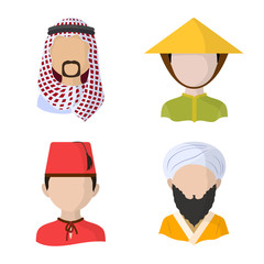 Vector illustration of nation and race  icon. Collection of nation and user stock symbol for web.