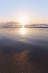 Japanese coast Sunset Sandy beach