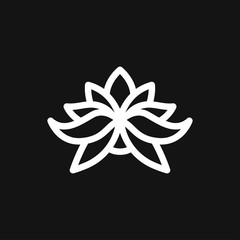 Lotus icon logo, illustration, vector sign symbol for design