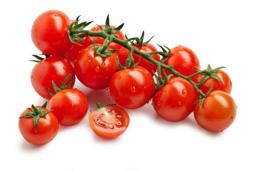 Bunch of Red Cherry Tomatoes with Water Droplets, Ingredient – Italian 