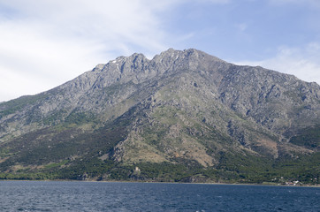 View of  Samothraki island  in Greece from the sea