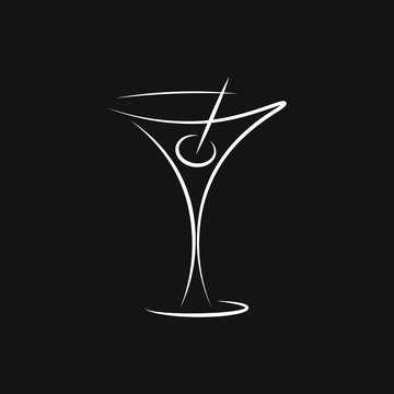Martini icon logo, illustration, vector sign symbol for design
