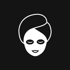 Facial mask icon logo, illustration, vector sign symbol for design