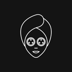 Fototapeta premium Facial mask icon logo, illustration, vector sign symbol for design
