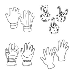 Fototapeta premium Vector illustration of accessory and style logo. Collection of accessory and distinctive vector icon for stock.