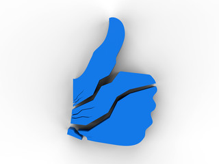 3D rendering - shattered like button