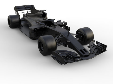 3D rendering - black detailed racing car