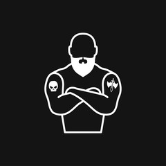 Body tattoo icon logo, illustration, vector sign symbol for design