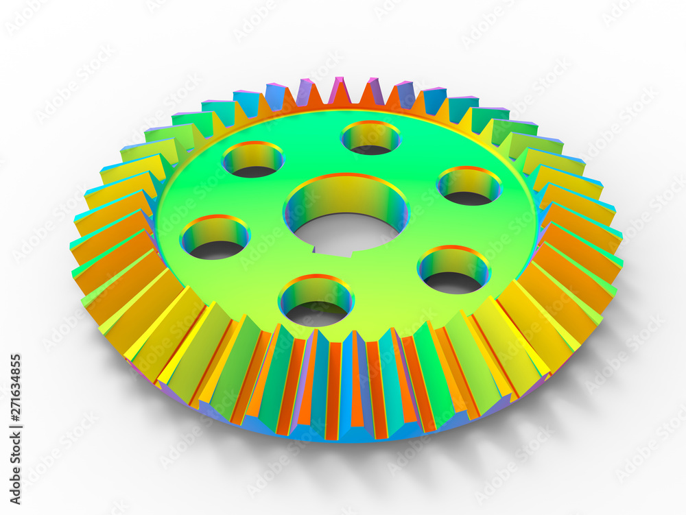 Aufkleber 3d rendering - bevel gear finite element analysis