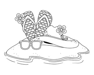 Summer and vacation icon set design