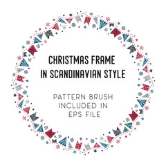 Christmas frame and brush with corner tiles