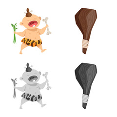Vector illustration of evolution  and prehistory logo. Set of evolution  and development  stock symbol for web.