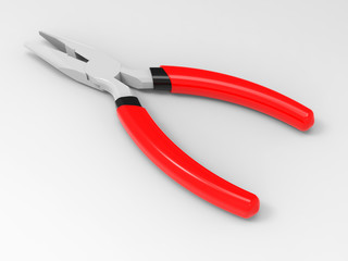 3D rendering - pliers isolated on white background