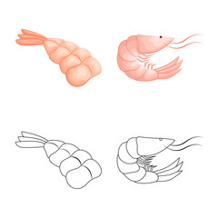 Vector design of appetizer and ocean symbol. Set of appetizer and delicacy stock vector illustration.