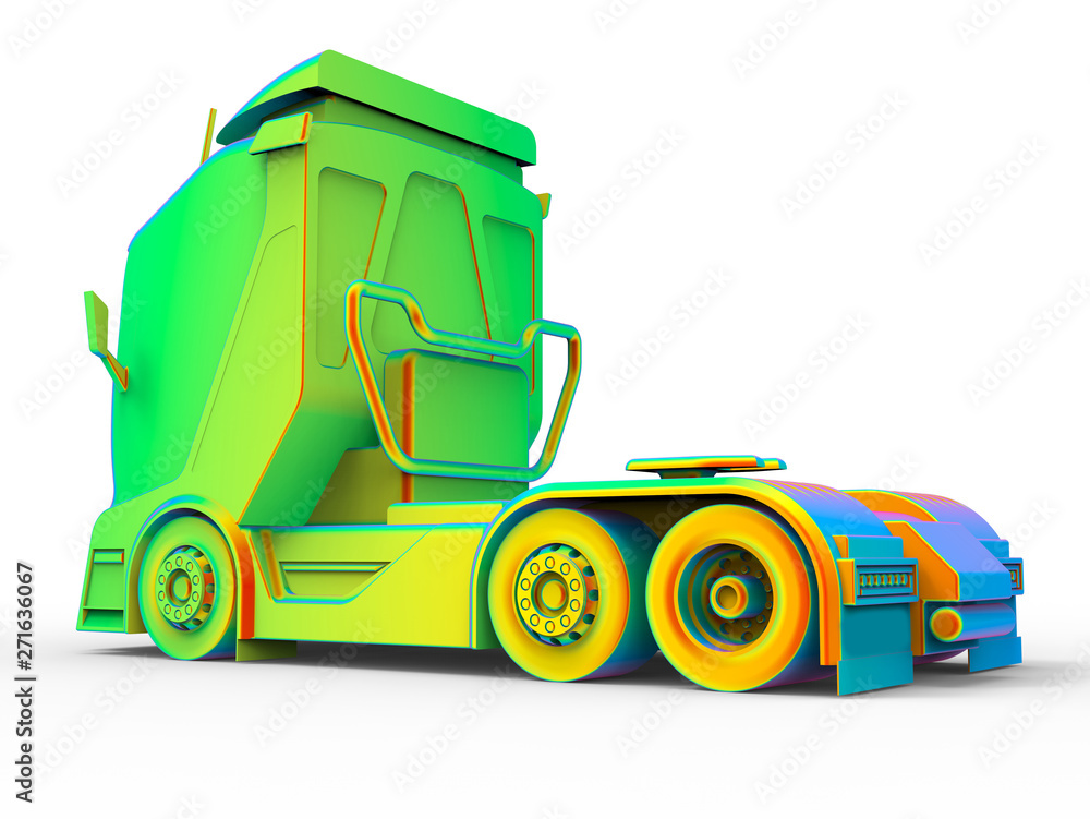 Poster 3d rendering - truck finite element analysis