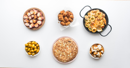 Typical spanish food isolated