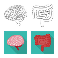 Isolated object of biology and scientific logo. Set of biology and laboratory stock vector illustration.