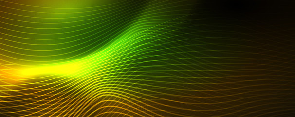 Fototapeta premium Shiny neon lines techno magic futuristic background, magic energy space light concept, abstract background wallpaper design