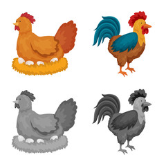 Vector illustration of breeding and kitchen  logo. Collection of breeding and organic  stock symbol for web.