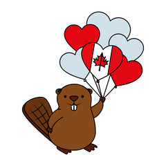 balloons helium with canadian flag and beaver © Gstudio