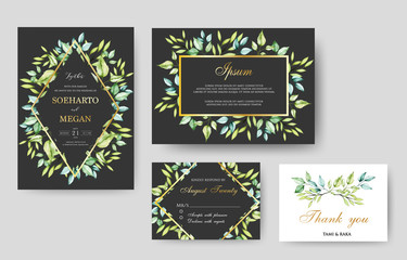 elegant watercolor floral wedding card template