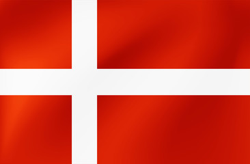 Obraz premium Vector national flag of Denmark. Illustration for sports competition, traditional or state events.