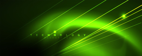 Obraz premium Vector neon light lines concept, abstract background