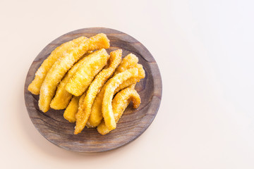 cuttlefish breaded and fried (typical tapa in spain) Chocos.