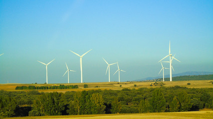Molinos de viento en el campo. Burgos