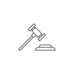 Justice gavel outline icon. Elements of Law illustration line icon. Signs, symbols and vectors can be used for web, logo, mobile app, UI, UX