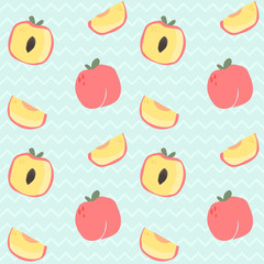 Seamless pattern hand draw a little piece of peach.