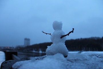 little snowman in winter