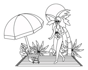 Girl with summer swimwear design